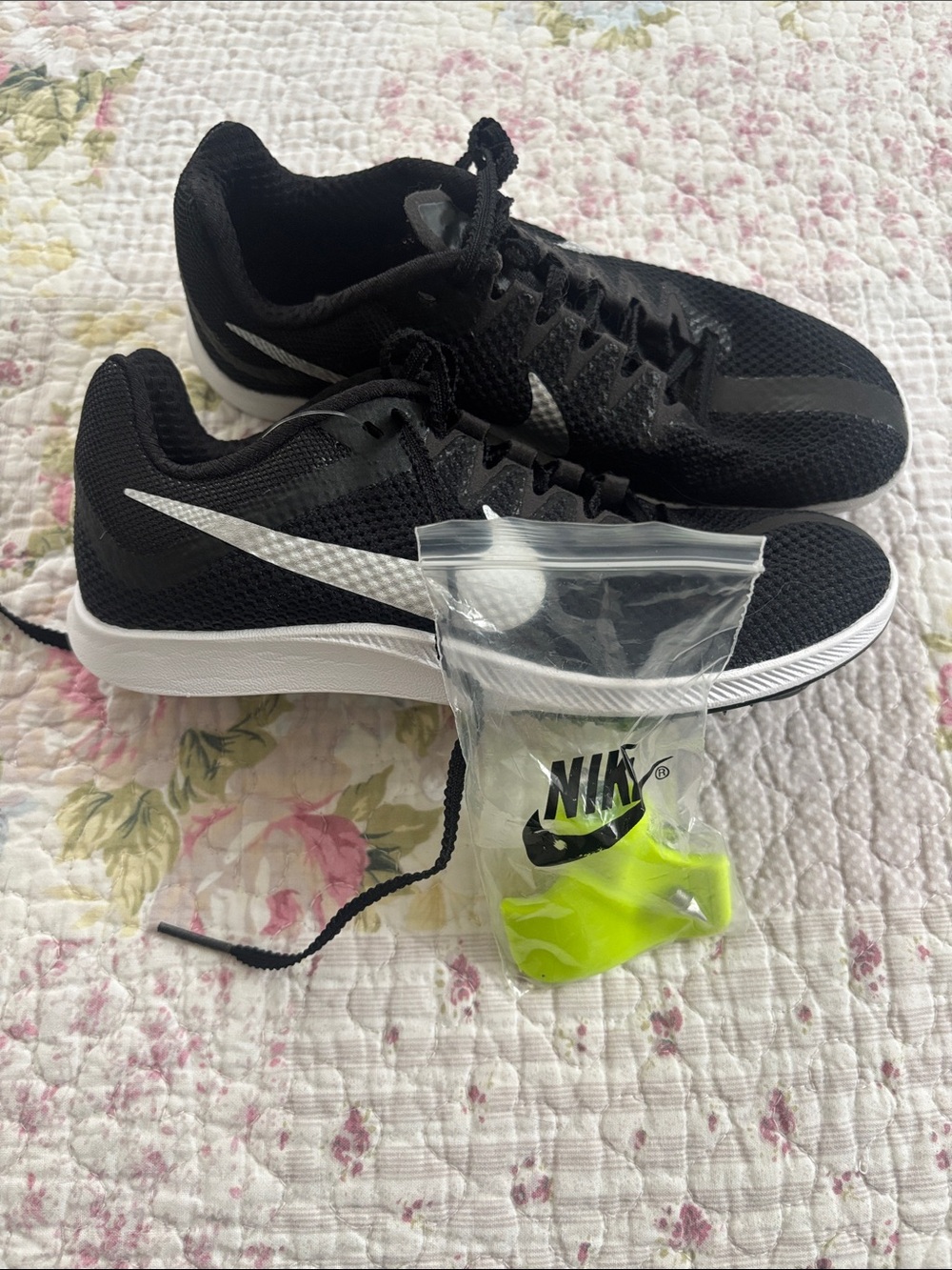Nike Black & White Training Sneakers with Neon Yellow Accessories